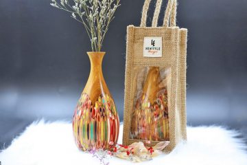 bình hoa trang trí bút chì màu tỳ bà