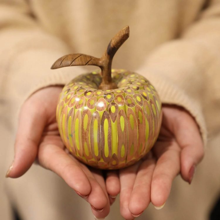 Decorative Wooden Colored-pencil Aleo Apple