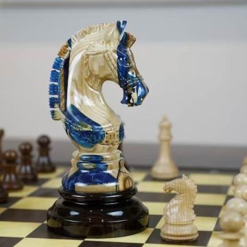 Bohemian Blue Knight Giant Chess - Henry Le Design