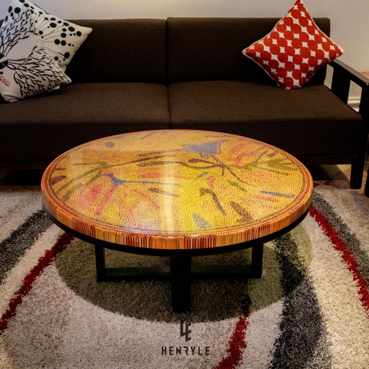 Burning Forest Colored Pencil Coffee Table