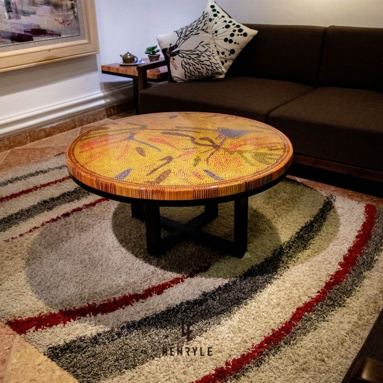 Burning Forest Colored Pencil Coffee Table