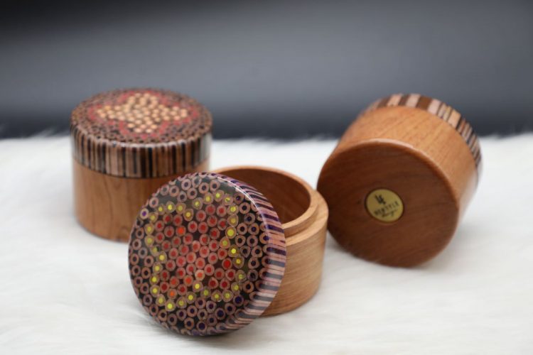 Colored-pencil Flower Jewelry Box