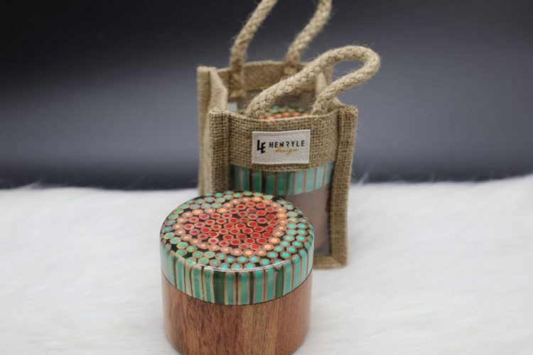 Colored-pencil Heart Jewelry Box