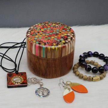 Colored-pencil Rainbow Jewelry Box