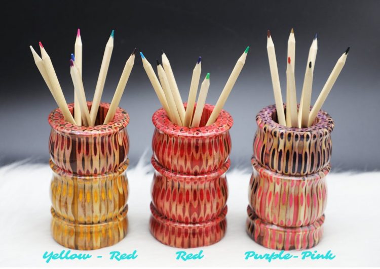 Decorative Colored-pencil Bamboo Vase
