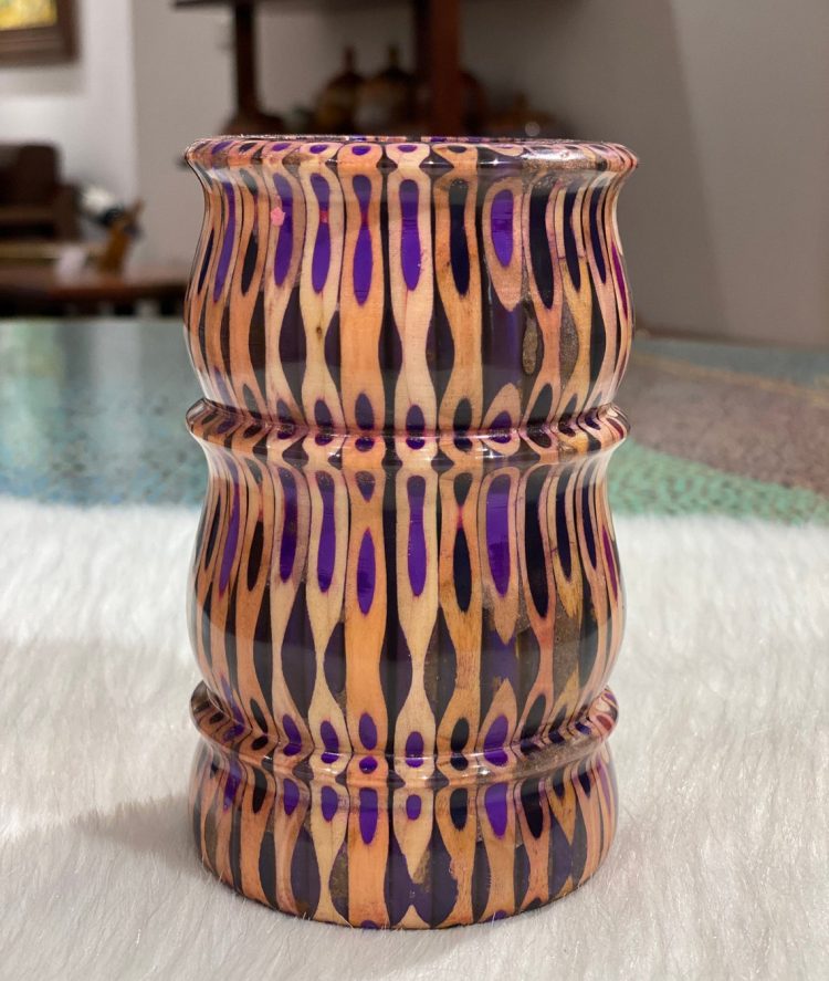 Decorative Colored-pencil Bamboo Vase