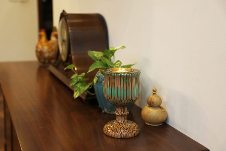 Decorative Colored-pencil Emperess Candle Holder