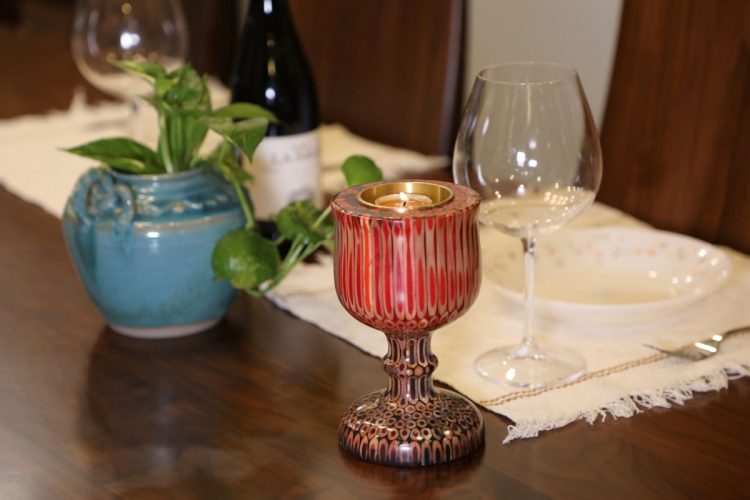 Decorative Colored-pencil Emperess Candle Holder