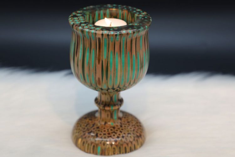 Decorative Colored-pencil Emperess Candle Holder