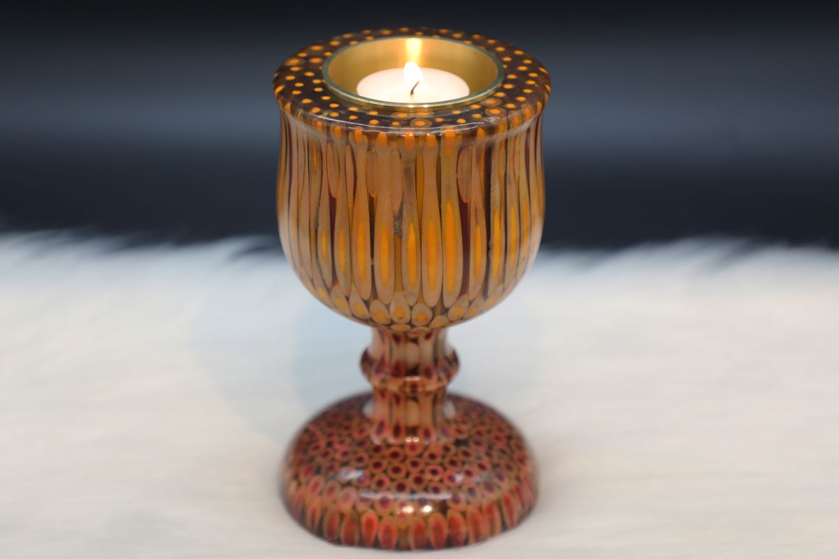 Decorative Colored-pencil Emperess Candle Holder