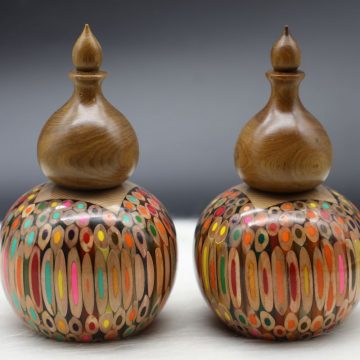 Decorative Colored-pencil Gourd Vase