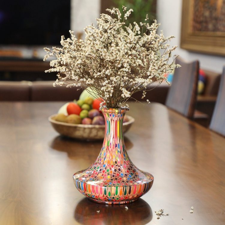 Decorative Colored-pencil High Tower Vase I