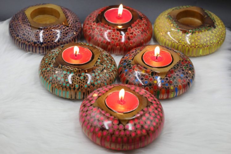 Decorative Colored-pencil Lucky Candle Holder