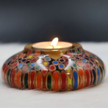 Decorative Colored-pencil Lucky Candle Holder