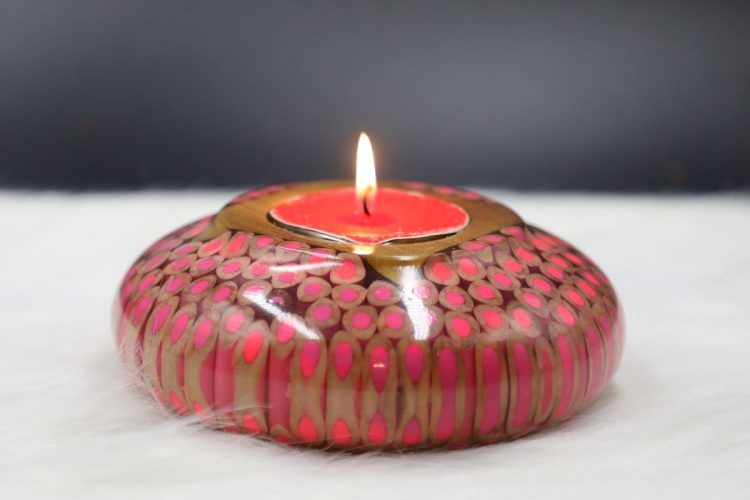 Decorative Colored-pencil Lucky Candle Holder