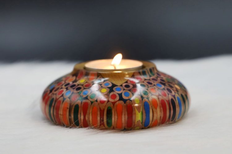 Decorative Colored-pencil Lucky Candle Holder