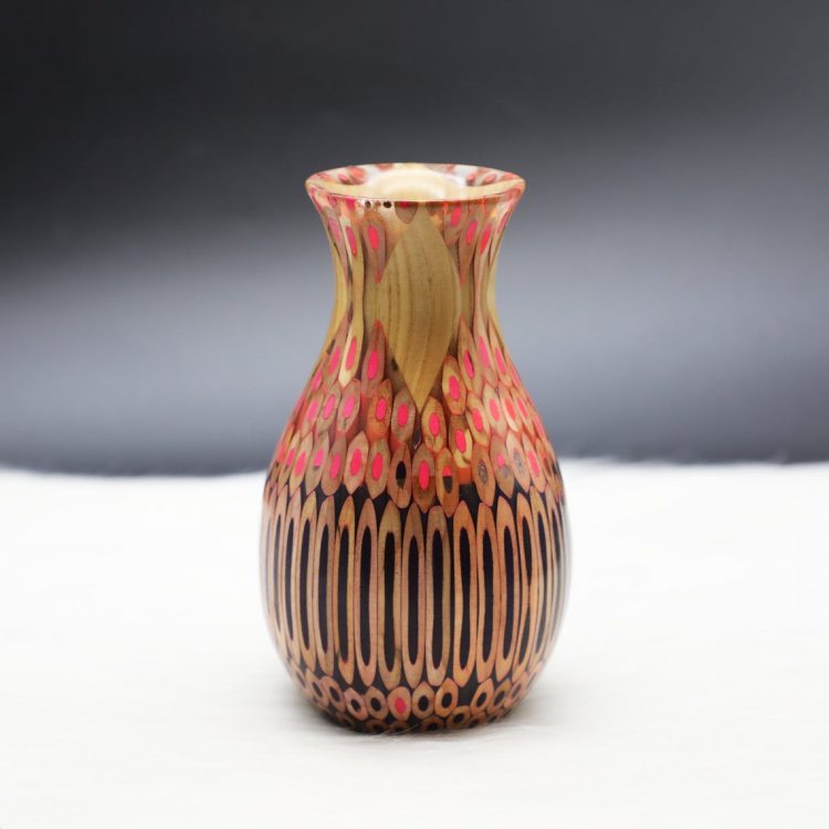 Decorative Colored-pencil Peacock Vase