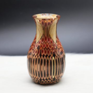 Decorative Colored-pencil Peacock Vase