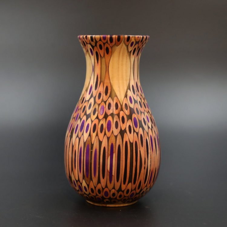 Decorative Colored-pencil Peacock Vase