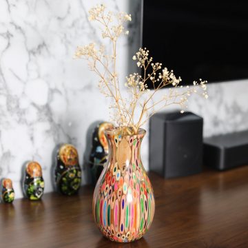 Decorative Colored-pencil Peacock Vase