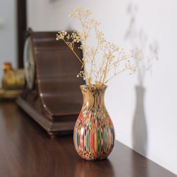 Decorative Colored-pencil Peacock Vase