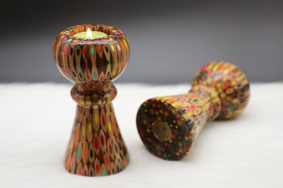 Decorative Colored-pencil Princess Candle Holder