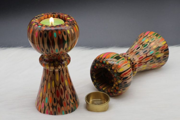 Decorative Colored-pencil Princess Candle Holder