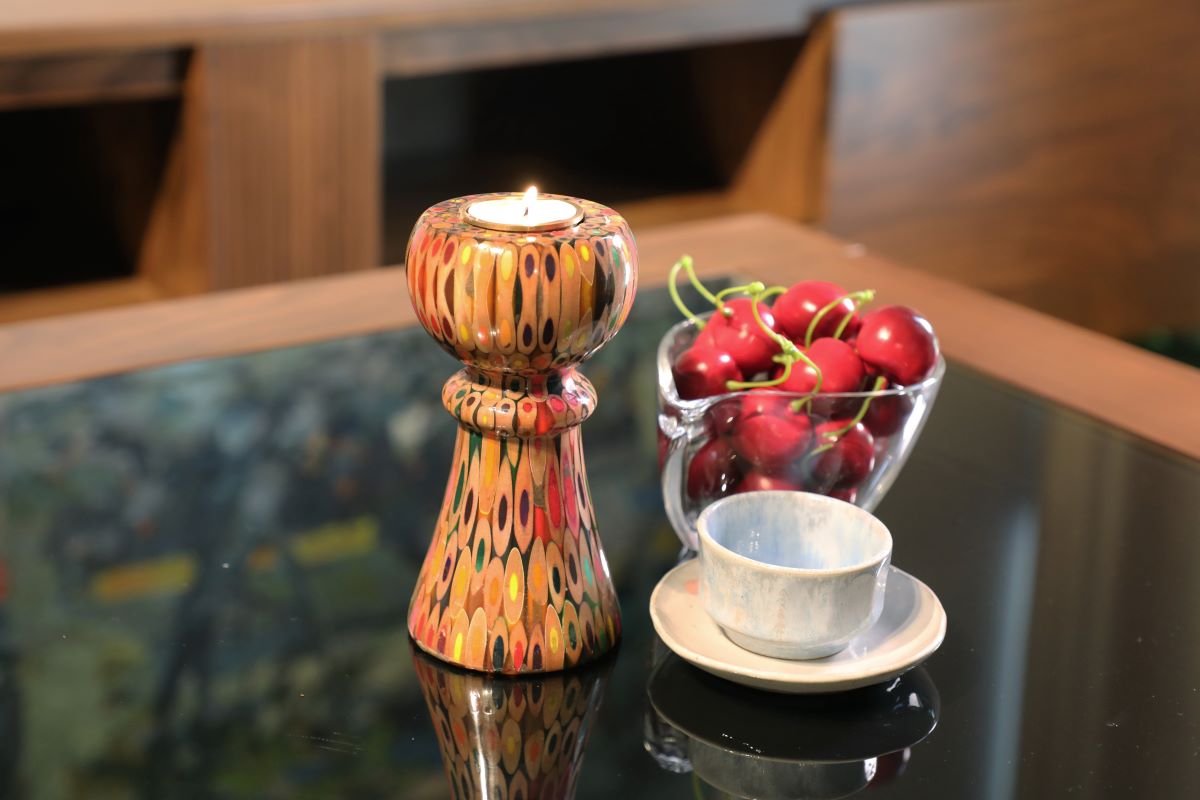 Decorative Colored-pencil Princess Candle Holder