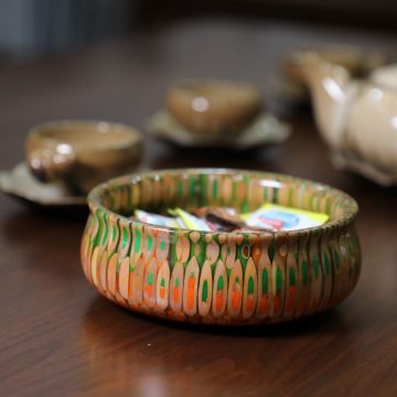 Decorative Colored-pencil Golden Precious Bowl