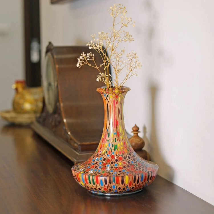 Decorative Colored-pencil High Tower Vase I