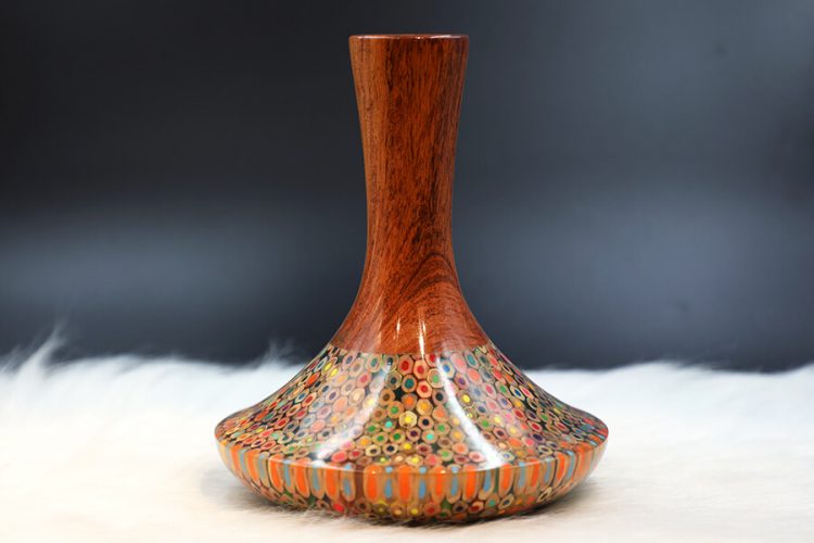 Decorative Colored-pencil High Tower Vase II