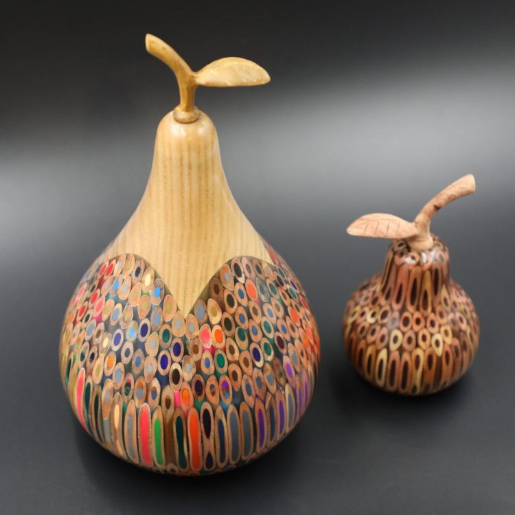 Decorative Wooden Colored-pencil Longevity Pear