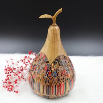 Decorative Wooden Colored-pencil Longevity Pear