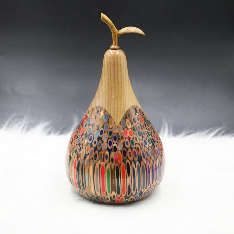 Decorative Wooden Colored-pencil Longevity Pear