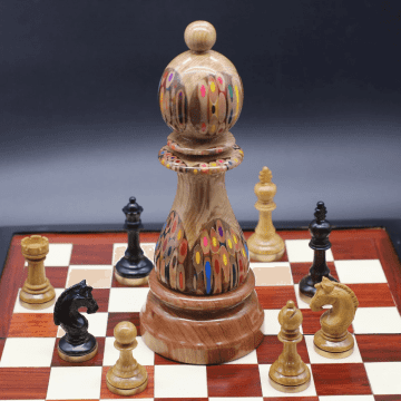 Full Set Giant Deluxe Chess Pieces with Board - High End Blended