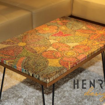 Exotic Flowers Colored-Pencil Coffee Table