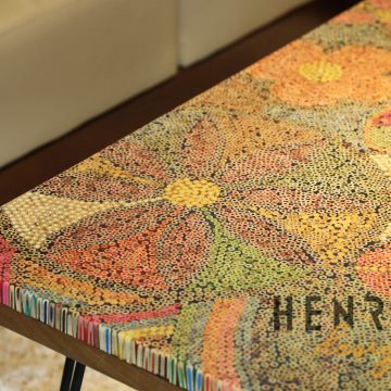 Exotic Flowers Colored-Pencil Coffee Table