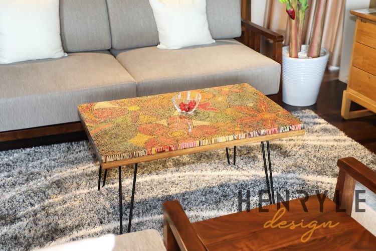 Exotic Flowers Colored-Pencil Coffee Table