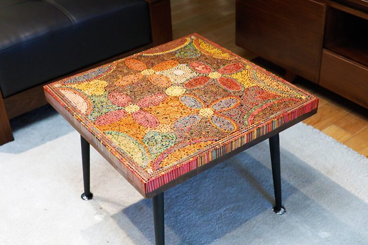 Five Blooms Colored-Pencil Coffee Table 2