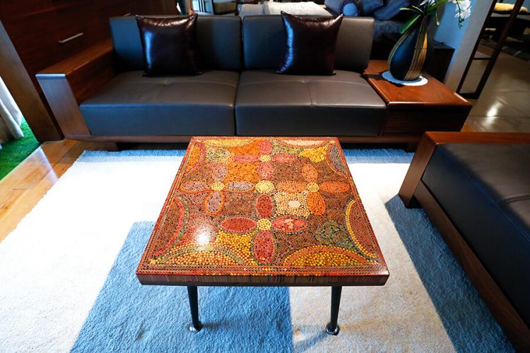 Five Blooms Colored-Pencil Coffee Table 5