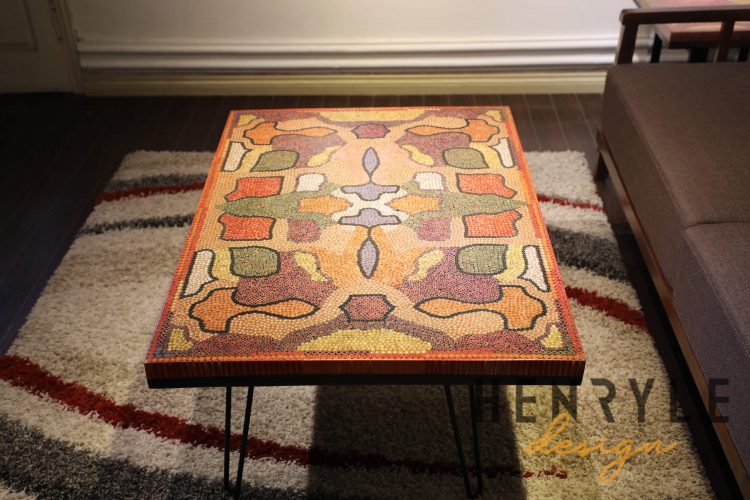 Flawless Symmetry Colored-Pencil Coffee Table