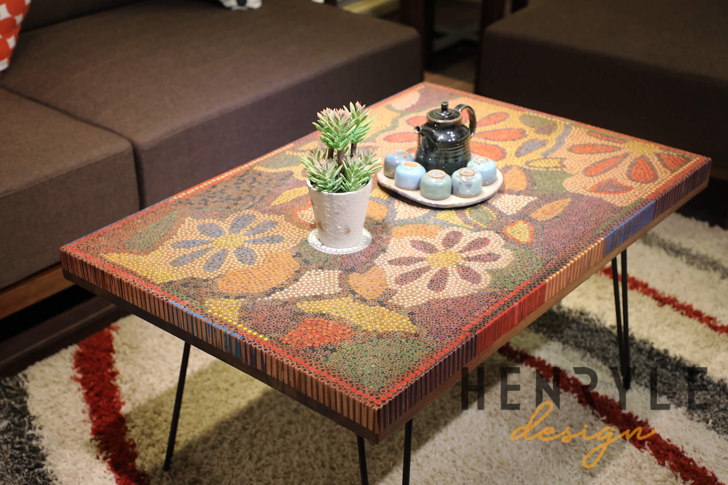 Floral Life Colored Pencil-Coffee Table - Henry Le Design