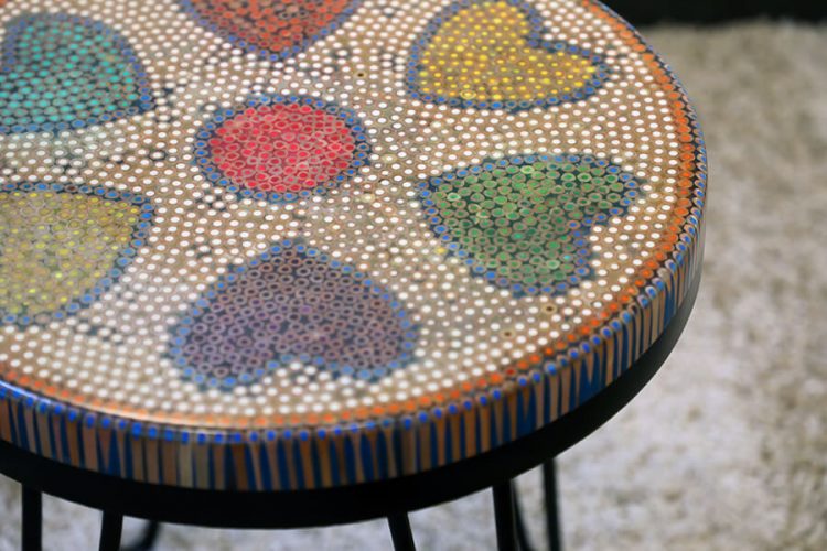 Heart Colored-pencil Coffee Table 3