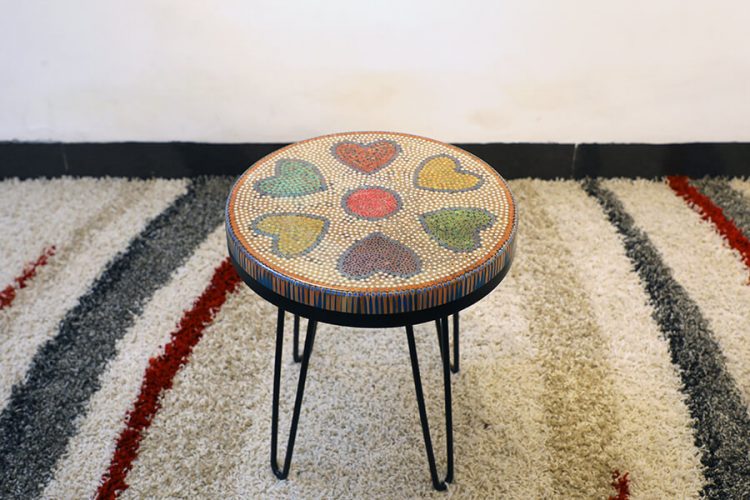 Heart Colored-pencil Coffee Table