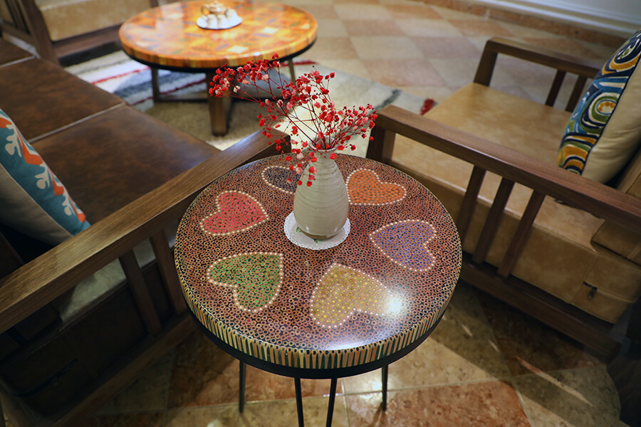 Heart II Colored-pencil Coffee Table 1