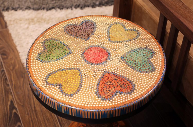 Heart IV Colored-pencil Coffee Table 1