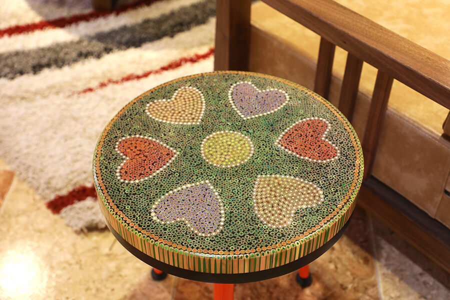 Heart V Colored-pencil Coffee Tables