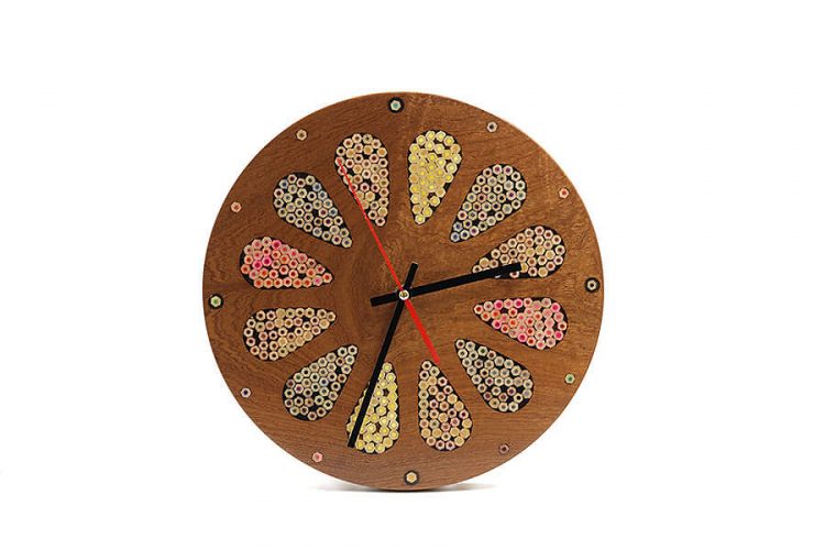 Home Accents Colored-Pencil Wood Wall Clock