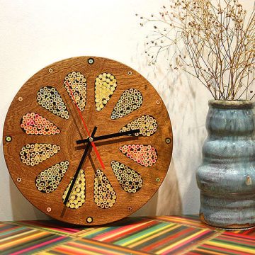 Home Accents Colored-Pencil Wood Wall Clock 2