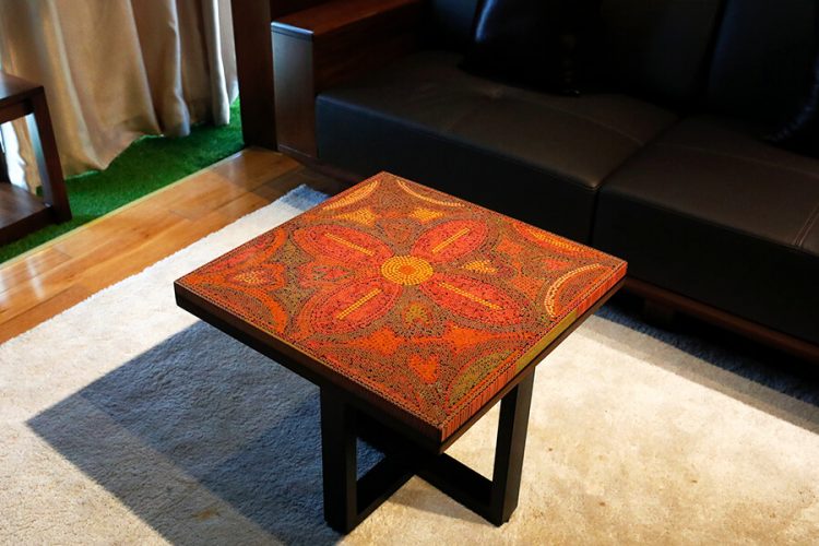 Jungle Flame Colored-Pencil Coffee Table 1